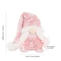 Pink sequin gnome plush ornament with knitted hat and dimensions 17cm by 8cm - Pink Rudolph Gnome Girl