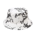 Cappello alla pescatora alla moda con motivo tie-dye nero e bianco e design reversibile - M (56-58cm) / Tie-Dye grigio bianco