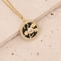 Macro detail of 18K gold-plated elephant pendant with micro-pave cubic zirconia inlay - Onyx Black (5# Black)