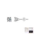 Classic S925 sterling silver moissanite stud earrings with GRA certificate - 925 Silver / 0.30CT (4.00mm)