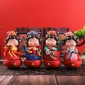 Set of four ancient Chinese lady resin roly-poly figurines in traditional colorful dress - -36 Medium 4 / Ancient Style Ornament Series
