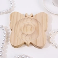 Butterfly shaped natural wood display tray for jewelry with elegant wood grain - Solid Wood / Natural Wood Butterfly