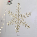 Fiocco di neve acrilico con glitter dorati per l'albero di Natale, misura 25cm - Fiocco di Neve Dorato con Glitter da 25CM