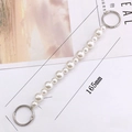 Detailed size specifications for pearl chain shoe charm with silver metal rings - 14mm+10mm Pearl (with Large Buckle)