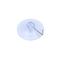 Transparent PVC vacuum suction cup hook with metal L-shape hanger for smooth glass - Single Wire Iron Hook Suction Cup