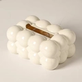 Portafazzoletti bianco crema a forma di nuvola con finitura lucida e design moderno - Stile base (sacchetto OPP) / crema