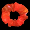 Vibrant orange LED glowing satin scrunchie for hair with multiple light modes - Orange