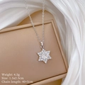 Dimensions du collier flocon de neige en argent 1,5x2,5cm avec poids 4,5g et longueur - Pendentif Flocon de Neige (F125 Argent) / Argenté