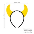 Yellow devil horn headband for Halloween party with specific 16x18cm dimensions - Golden Yellow Small Ox Horns