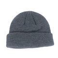 Dark grey knitted docker cap in thick ribbed wool for autumn and winter warmth - Dark Gray