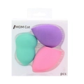 Set de 3 esponjas de maquillaje con formas de gota y calabaza en blíster transparente - Mezcla Multicolor (Caja Blanca)