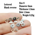 Close-up of S925 sterling silver spacer beads 6mm with engraved hallmarks for DIY jewelry - 8# (Diameter 6mm/Stamped)