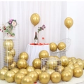 Glossy gold metallic latex balloons for wedding and party decoration on white display stand - 5 Inch Metallic Gold 100Pcs