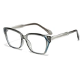 Occhiali anti-luce blu con montatura ampia grigio trasparente e anima in metallo - Montatura Grigio Blu Traslucida / Lenti Trasparenti