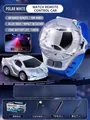 Miniature polar white alloy RC car with watch remote control and USB charging kit - Infrared/Alloy/Cool Taillight / Polar White