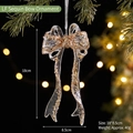 Transparent acrylic Christmas bow pendant with gold sequins, dimensions 18 x 8.5 cm - Sequin Bowknot