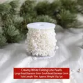 Cream white 10m pearl bead chain for Christmas decor with 8mm and 3mm beads - 10m/8mm+3mm / Cream