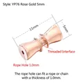 Rose gold spiral clasp for pearl necklaces, 11mm sterling silver threaded jewelry connector - YP76-5mm / Rose Gold