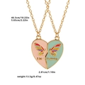 Detail of Best Friends split heart necklace with colorful butterfly and gold chain - A3039-GO (Best Friends Patchwork Butterfly - Gold)