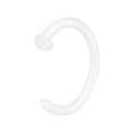 Single white circular acrylic C-shaped nose ring stud with flat end for body piercing - White C-Shape 1x8x2mm