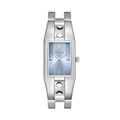 Orologio al quarzo Kimio elegante con quadrante rettangolare blu e cinturino in argento - Argento & Blu