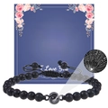 Bracelet de projection en pierre de lave avec Je t'aime en 100 langues pour femme - À ma magnifique épouse / Pierre Volcanique (Perle Ronde)
