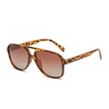Polarized leopard print aviator sunglasses with brown gradient lenses and double bridge - Tortoise Frame Brown Gradient Polarized
