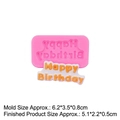 Rosa Silikonform Happy Birthday mit buntem Tortenaufsatzmuster aus Fondant - 1# Happy Birthday Englisch Stil / Rosa