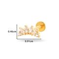 Gold stainless steel crown labret stud with clear cubic zirconia in curved design - Curved Arc Design (0166-4#) / Gold