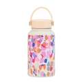 Detail of 650ml wide mouth sports bottle with colorful abstract dots and flexible handle - Colorful Graffiti Dots