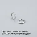 Polished stainless steel hoop earrings with star-sand texture and minimalist design - Starry/Hammered (Small) / Steel