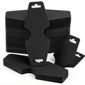 Blank black jewelry display card with hanging hole for necklaces and bracelets - 100 Sheets Per Bundle / Black Fold-over (12x5cm)