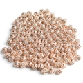 Rose gold hollow spacer beads with pavé crystal rhinestones for DIY jewelry making - Rhinestone Ball KC Gold White Rhinestone