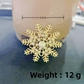 Golden snowflake brooch with rhinestones and white pearl, 4.5cm diameter and 12g weight - KC Gold Dotted Snowflake
