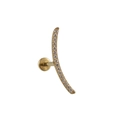 Curved G23 titanium labret stud in gold finish with clear marquise cubic zirconia stones - NO 6-Long Multi-Stone Curved / 1.2x8mm / Gold