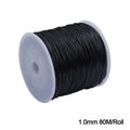 Black 1.0mm elastic beaded string for DIY bracelets, 80-meter roll for jewelry making - 1.0mm Black approx 80m/Roll