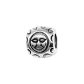 Silver alloy bead charm with embossed sun face design for DIY jewelry making - 1pc Sun Smiley Face