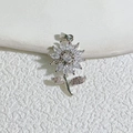 Silver flower pendant with sparkling zircons for elegant DIY jewelry crafting - Silver Sunflower