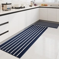 Blue and white striped kitchen mat set with non-slip backing for modern home decor - 50x80cm / Striped-Azure Blue