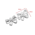 Bowknot pendant in bright silver finish with pearl detail and 28mm size dimensions - 28*20mm Pearl Bow 2.2mm Single Hole / Steel