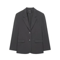 Chaqueta blazer gris carbón con cinturón y diseño peplum en tejido de alta calidad - XS / Top Gris