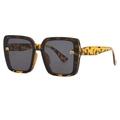 Oversized square sunglasses in classic tortoiseshell finish with gold metal M-logo - One Size / Demi Grey