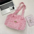 Chique roze luipaard imitatiebont draagtas met metalen logoplaat en zachte pluche textuur - Lichtroze
