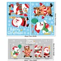 Detail view of Merry Christmas wall decals showing layout dimensions and festive patterns - AMJ052 Christmas Squad