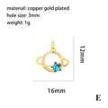 18K gold plated astronaut planet charm with blue star and micro-pave crystals for DIY - Blue Star Planet Pendant / Gold