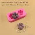 Pink silicone cat paw mold for 3D chocolate mousse soaps with detailed size dimensions - 3563-Pink (Smooth Surface)