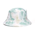 Outdoor tie-dye cotton bucket hat featuring a mint green and white watercolor gradient - Mint Green Tie-dye (#03)