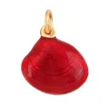 Red enamel seashell pendant with golden loop for summer beach jewelry collection - Red Resin Shell