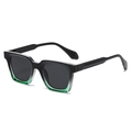 Square matte sunglasses featuring a stylish black to green gradient frame with dark lenses - Sunglasses / Black Green Gradient Frame Grey Lens