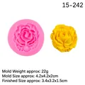 Pink rose silicone mold with finished 3D flower craft for fondant and soap making - 6#15-242 Rose / Pink